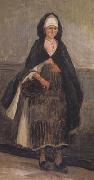 Jean Baptiste Camille  Corot Femme de Pecheur de Dieppe (mk11) USA oil painting reproduction